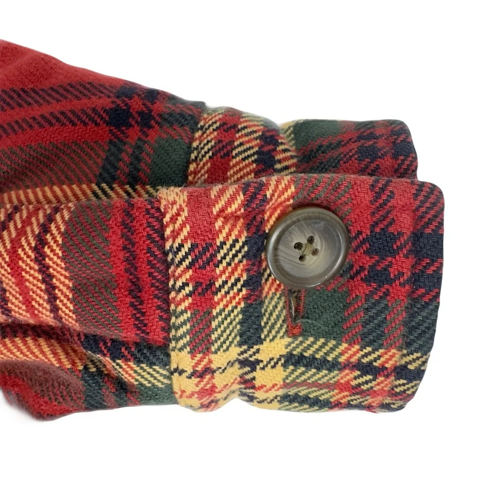 Vintage Abercrombie & Fitch heavy red plaid flannel jacket slacket small men’s
